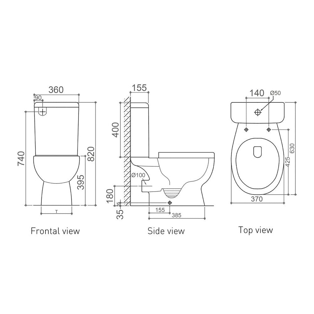 STYLO Toilet Suite - Blue Bathware 