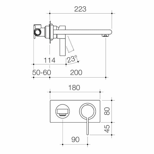 Dorf Enigma Wall Basin/Bath Mixer