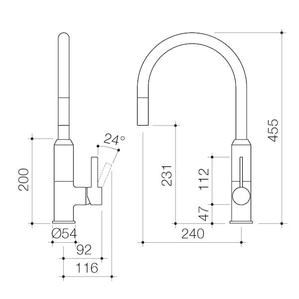 Dorf Vixen Retractable Sink Mixer - Lead Free