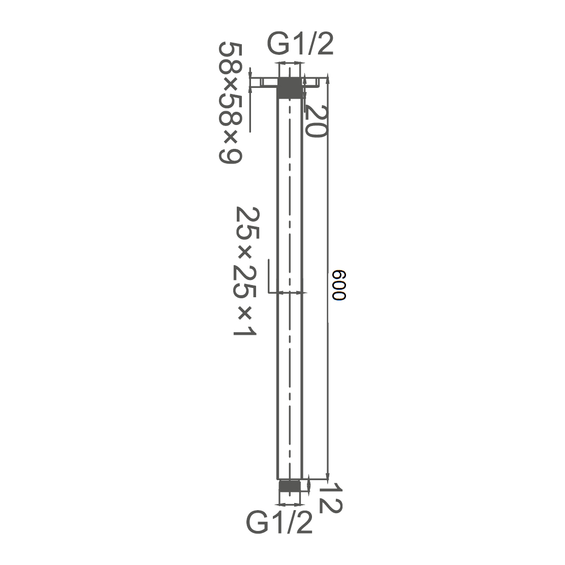 DOCCIA 600 Round Ceiling Dropper (SH G004)