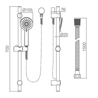 RAINJET Shower Head on Rail (TP 7350)