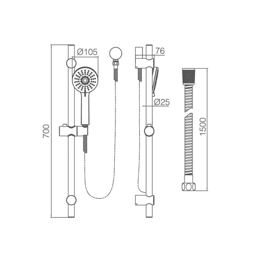 COMPLETE BATHROOM PACKAGE - EXON RANGE BRUSHED NICKEL WITH NUTRO VANITY