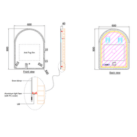 600mm ECLIPSE Arch LED Mirror