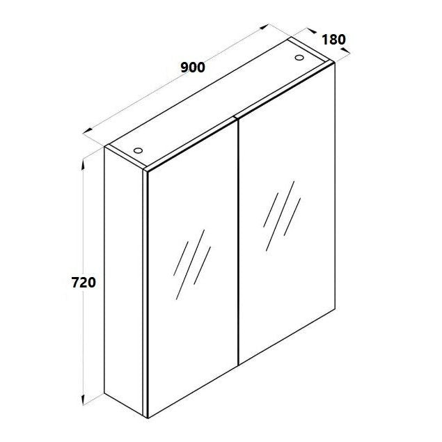750/900/1200mm NEON LED Mirror Cabinet - Blue Bathware 