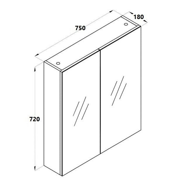 750/900/1200mm NEON LED Mirror Cabinet - Blue Bathware 