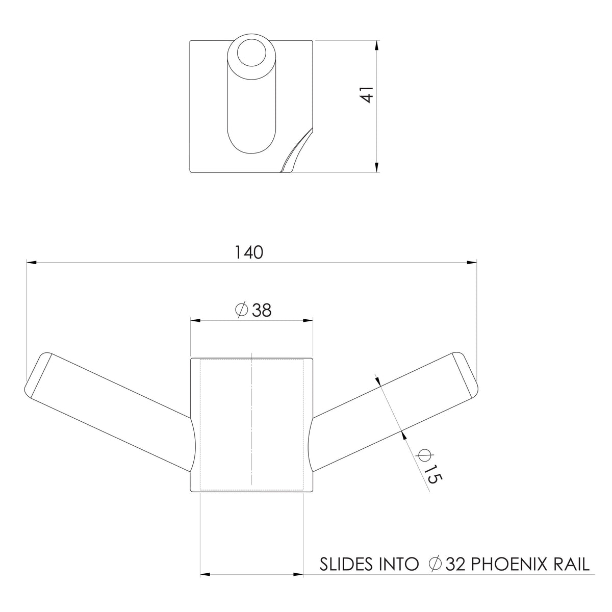 Phoenix Phoenix Vertical Rail Hook Round
