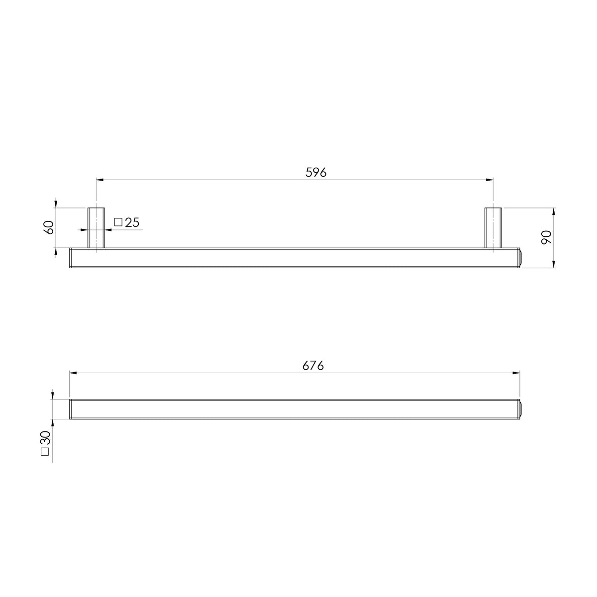 Phoenix Phoenix Heated Towel Rail Square 600mm