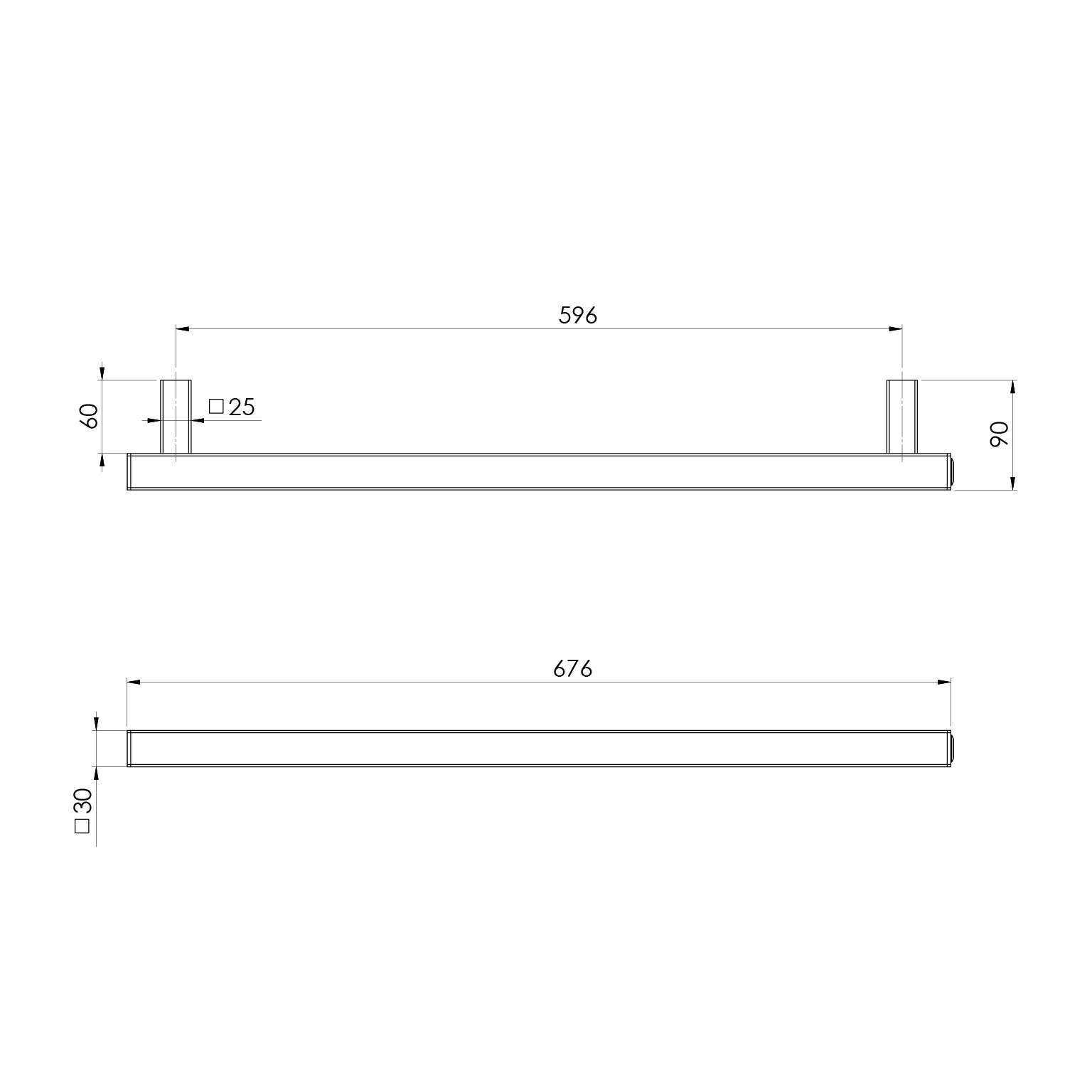 Phoenix Phoenix Heated Towel Rail Square 600mm
