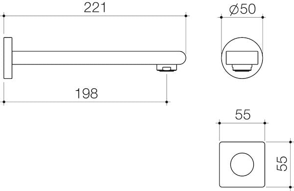 Dorf Enigma Bath Outlet 180mm