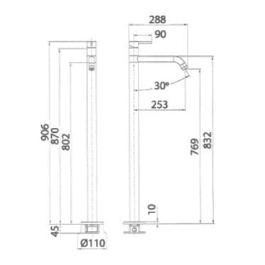 JESS Free Standing Bath Set (WT 730K)