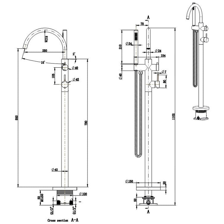 JESS Free Standing Bath Set