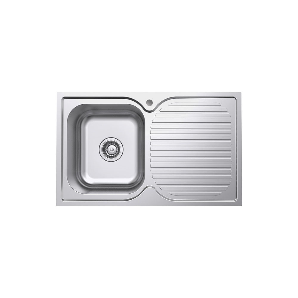 Tiva 780 Single Kitchen Sink with Drainer, Left Bowl