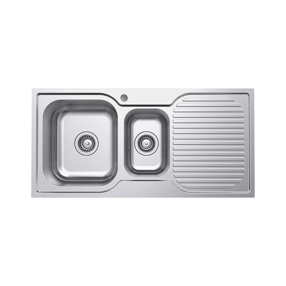 Tiva 980 1.5 Kitchen Sink with Drainer, Left Bowl