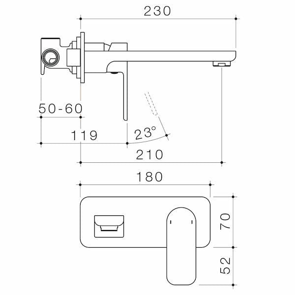 Caroma Luna® Wall Basin/Bath Mixer - Lead Free