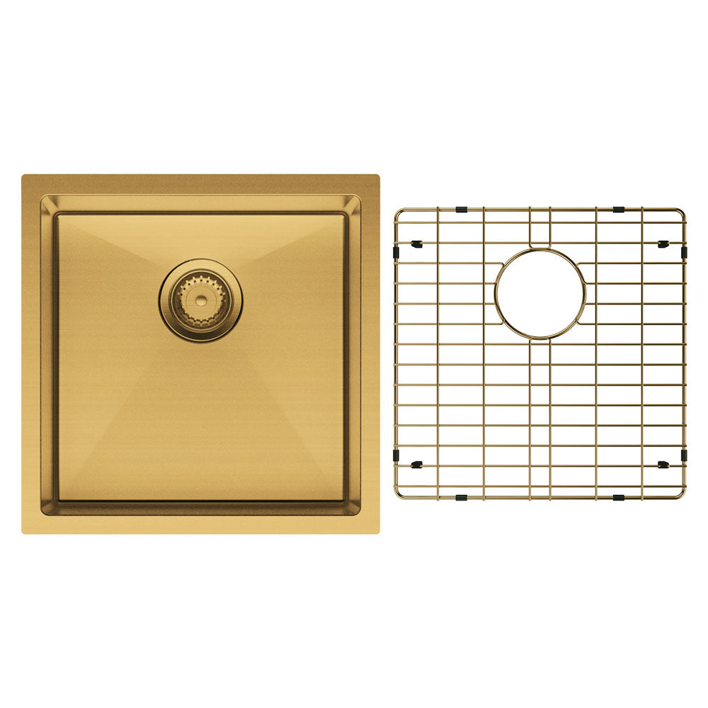 Hana 32L Single Kitchen Sink, PVD Rugged Brass