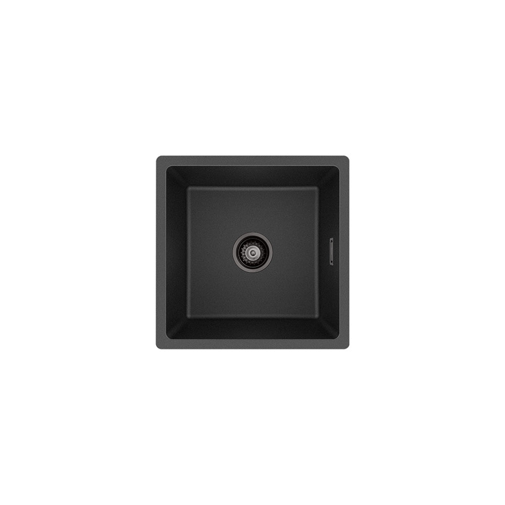 Kuro Granite 33L Single Bowl Kitchen Sink, Matte Black