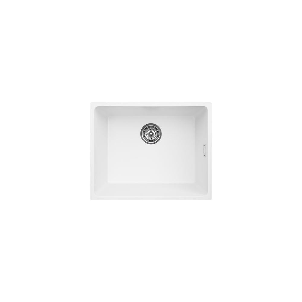 Kuro Granite 39L Single Bowl Kitchen Sink, Matte White