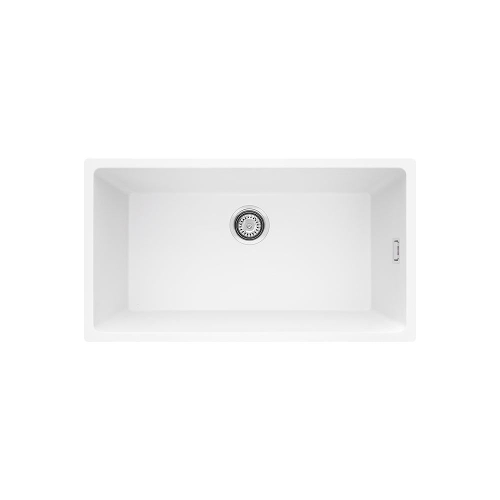 Kuro Granite 59L Single Bowl Kitchen Sink, Matte White