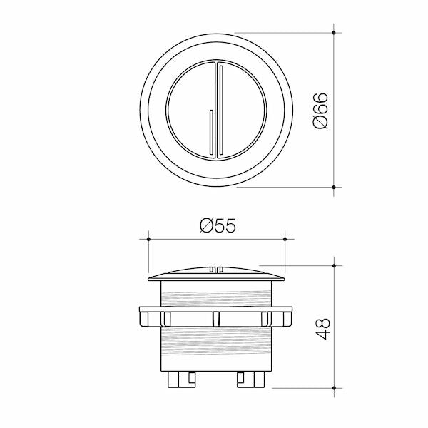 Caroma Bezel/Button Round Metal