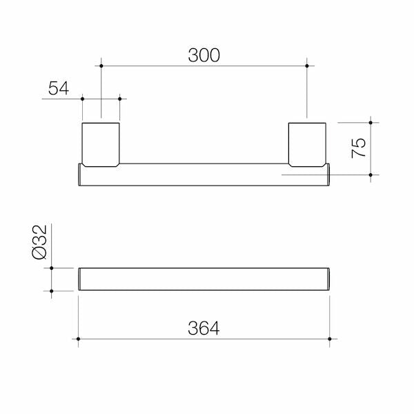 Caroma Caroma Opal® Support Rail 300mm Straight