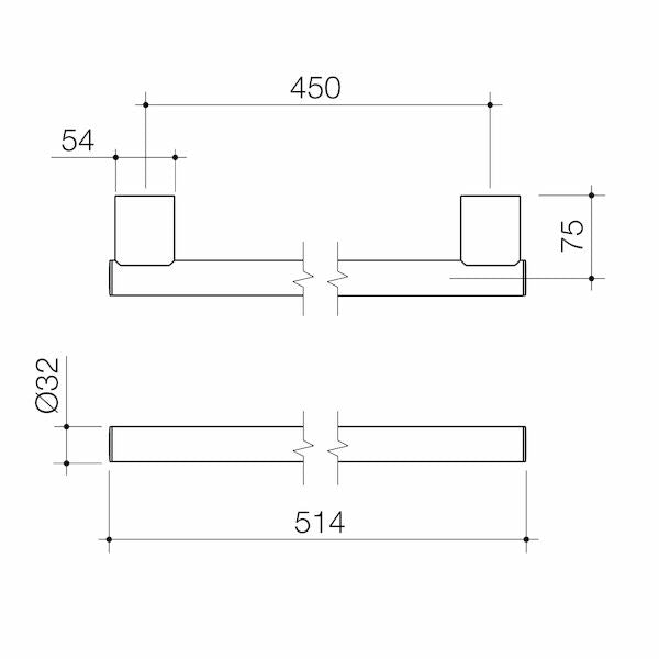 Caroma Caroma Opal® Support Rail 450mm Straight