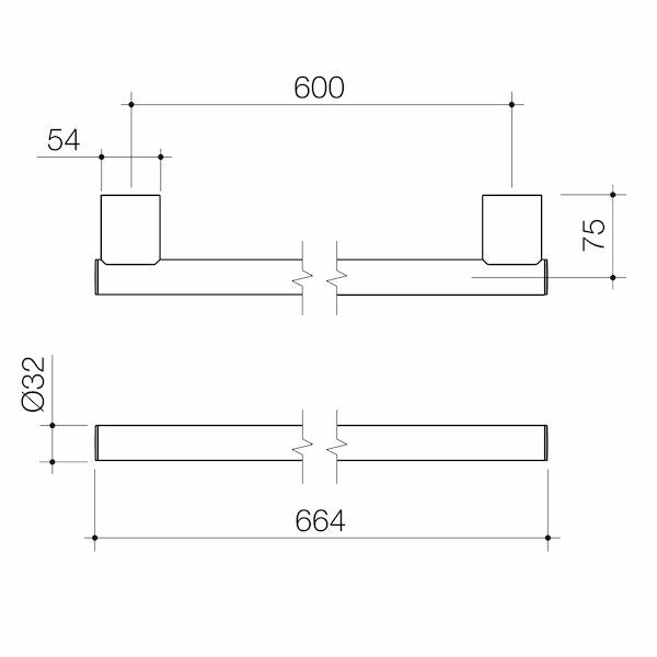 Caroma Caroma Opal® Support Rail 600mm Straight
