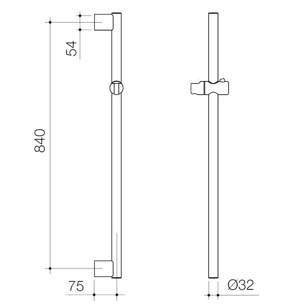 Caroma Opal® Support VJet Shower with 900mm Rail