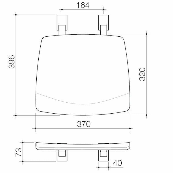 Caroma Opal® Support Shower Seat Folding 