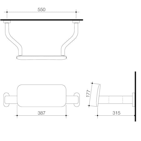 Caroma Backrest Curved Arm (GermGard®)