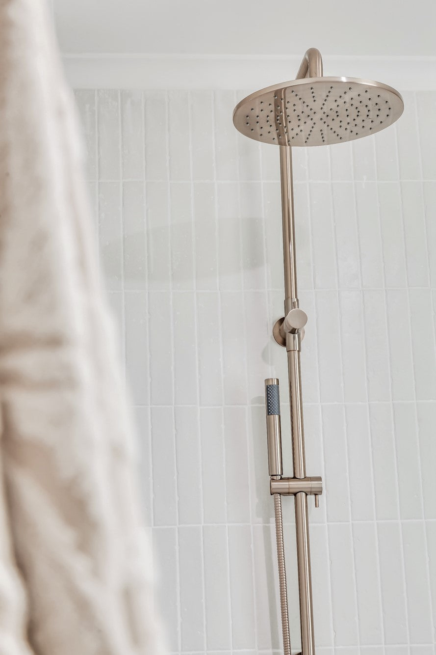 Meir Round Combination Shower Rail 300mm Rose, Single Function Hand Shower