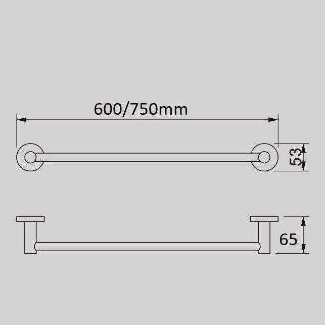 JESS 600mm Single Towel Rail - Blue Bathware 