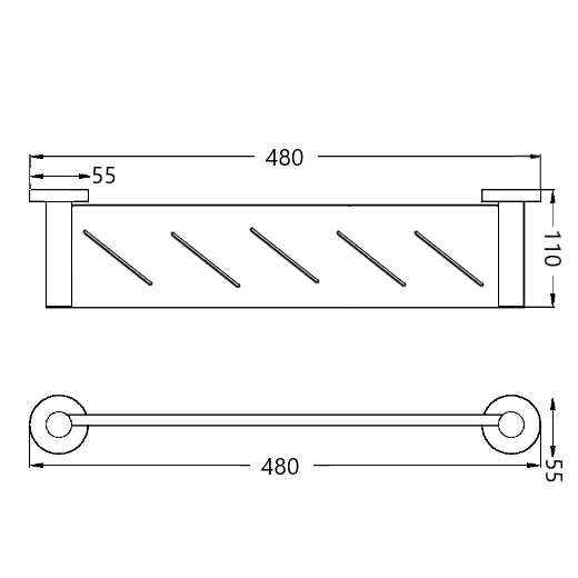 JESS Stainless Steel Shelf - Blue Bathware 