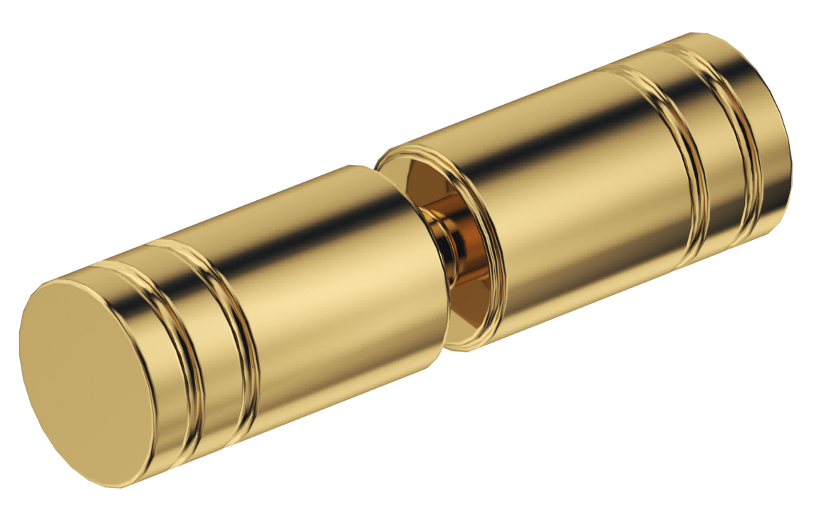 Bella Vista Shower Screen Handle - Round Slotted - Shiny Gold