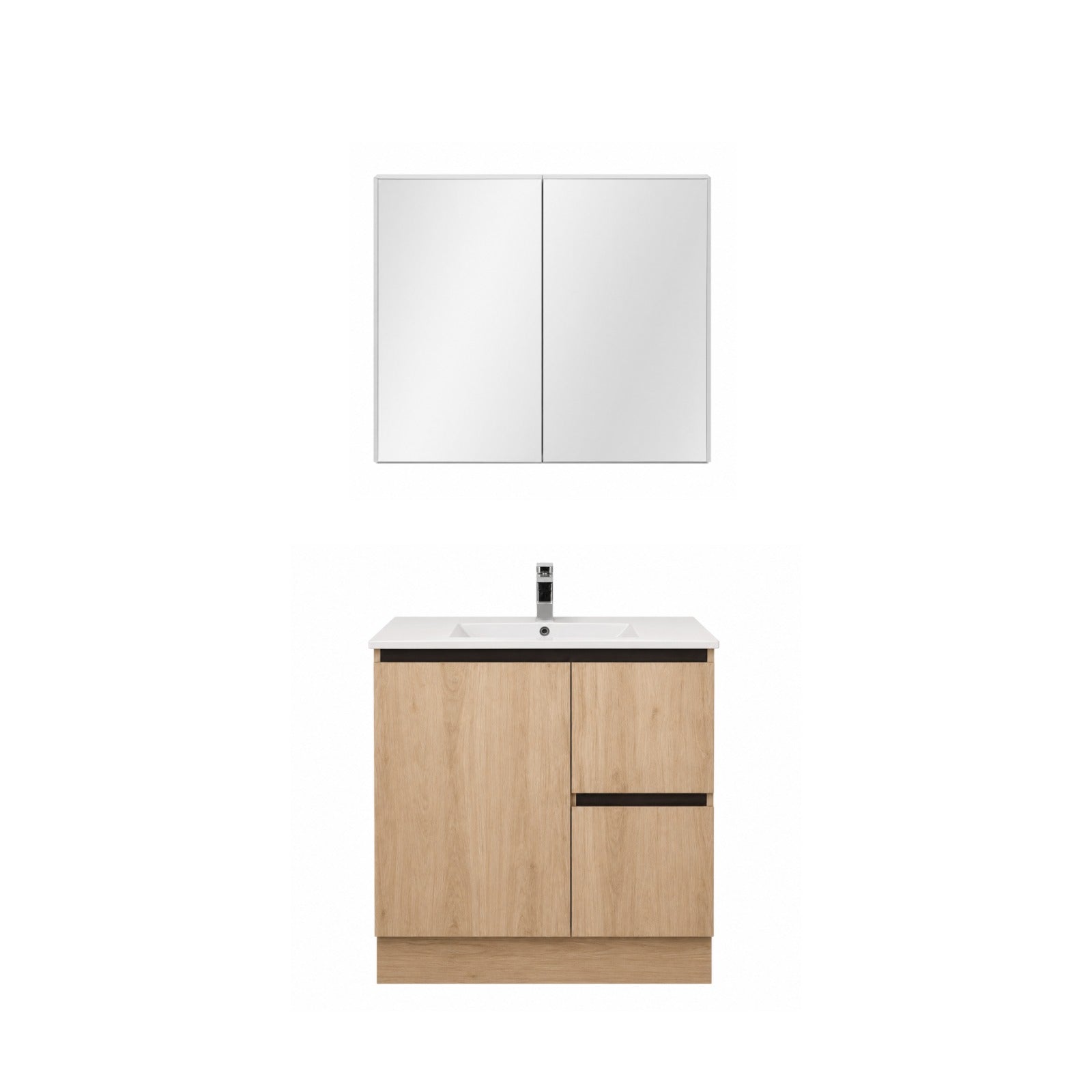 COMPLETE BATHROOM PACKAGE - EXON RANGE BRUSHED NICKEL WITH NUTRO FREE STANDING VANITY
