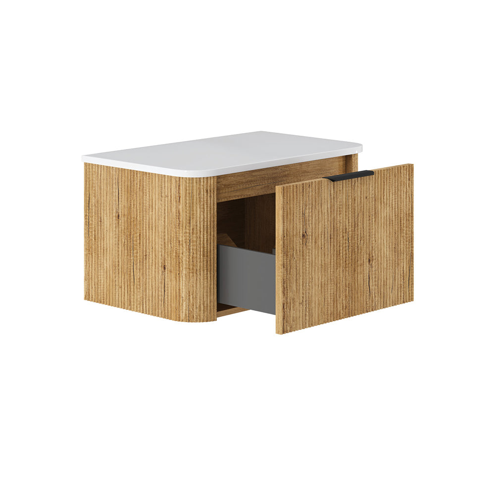 Minka Curved Scandi Oak 750 Wall Hung Cabinet