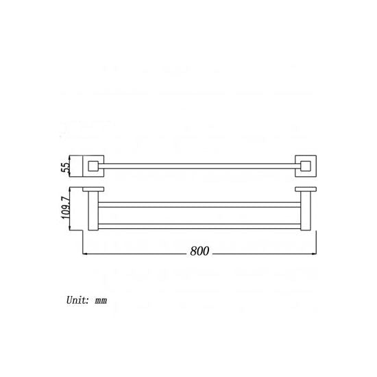 BLAZE Chrome Double Towel Rail 600mm