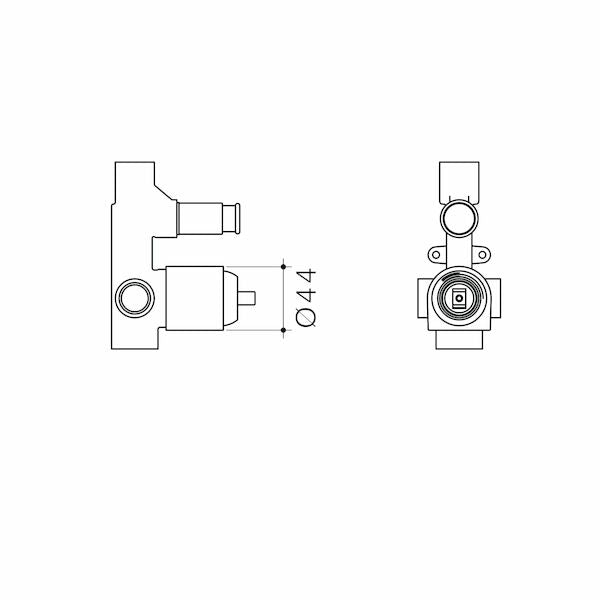 Caroma Morgana Bath/Shower Mixer with Diverter In Wall Body Round