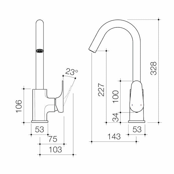 Dorf Viridian Sink Mixer - Lead Free