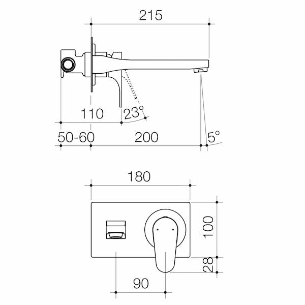 Dorf Viridian Wall Bath Mixer