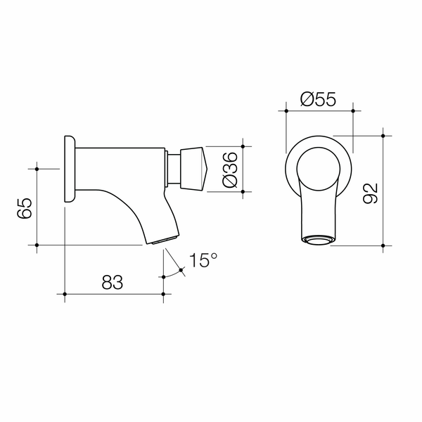 Caroma SCHOOL SMART TIMED FLOW TAP WALL COLD - LOW LEAD
