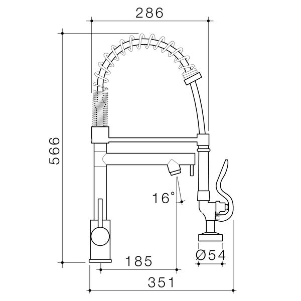 Caroma Commercial Sink Mixer with Pre-Rinse Trigger Spray