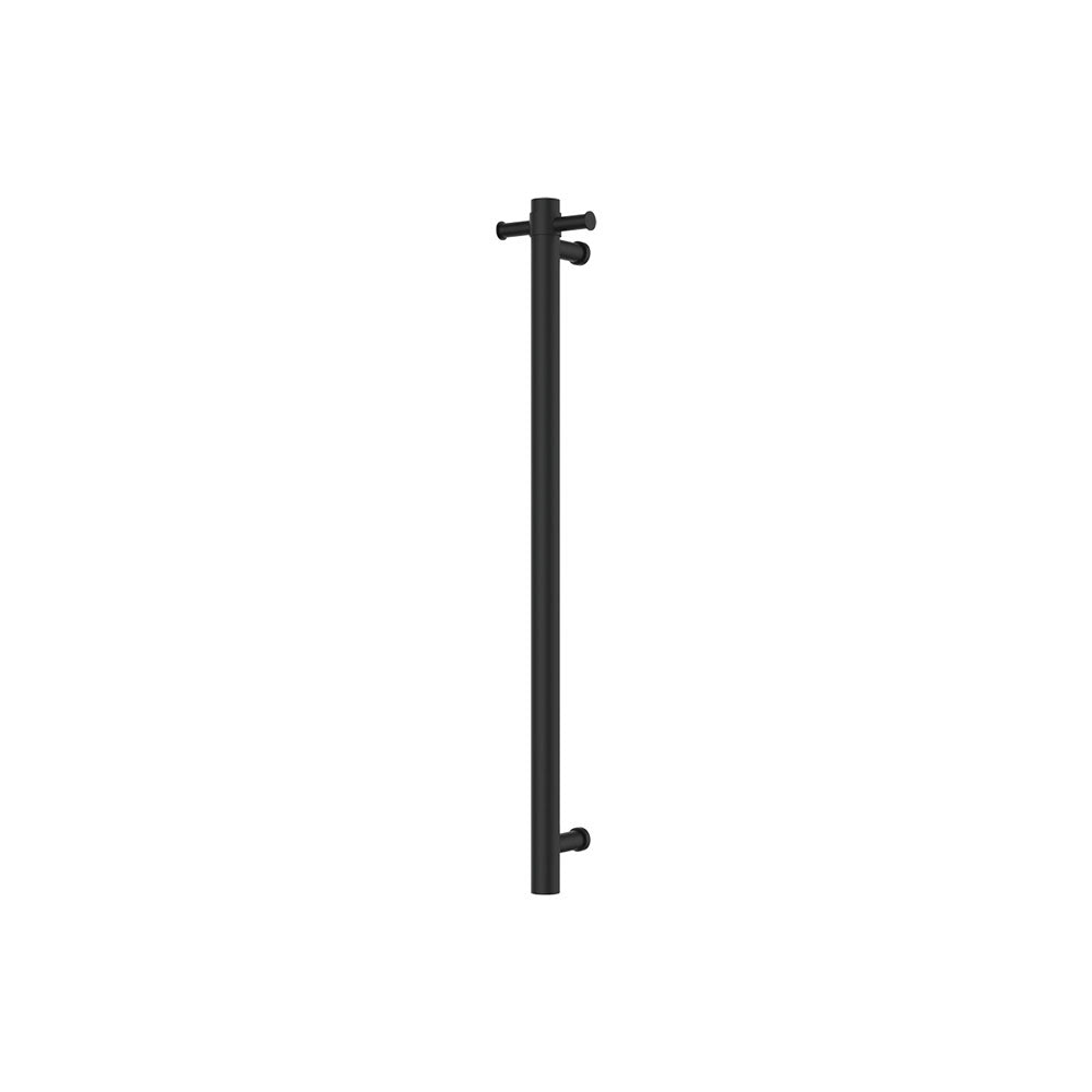 Isabella Vertical Heated Towel Rail, 100 x 900mm, Matte Black