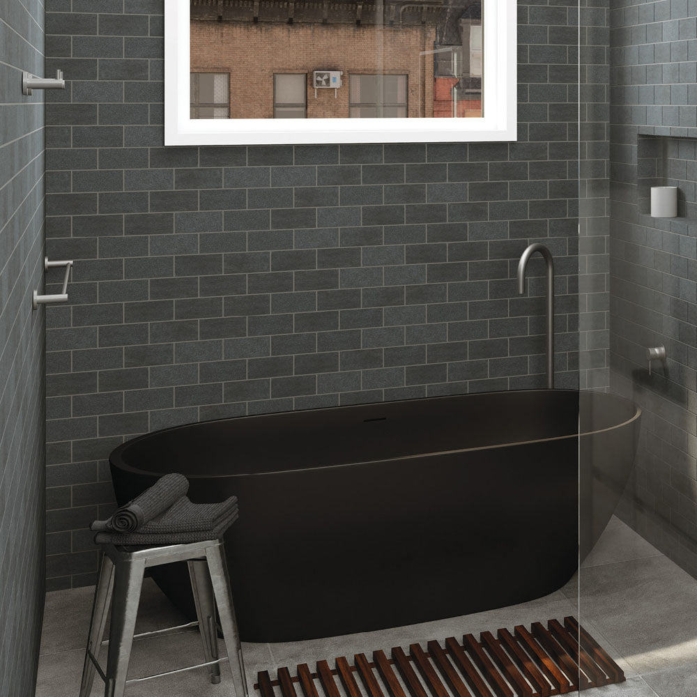 Kaya Single Towel Rail, 900mm, Gun Metal