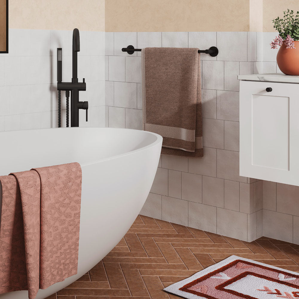 Kaya Single Towel Rail, 900mm, Matte Black