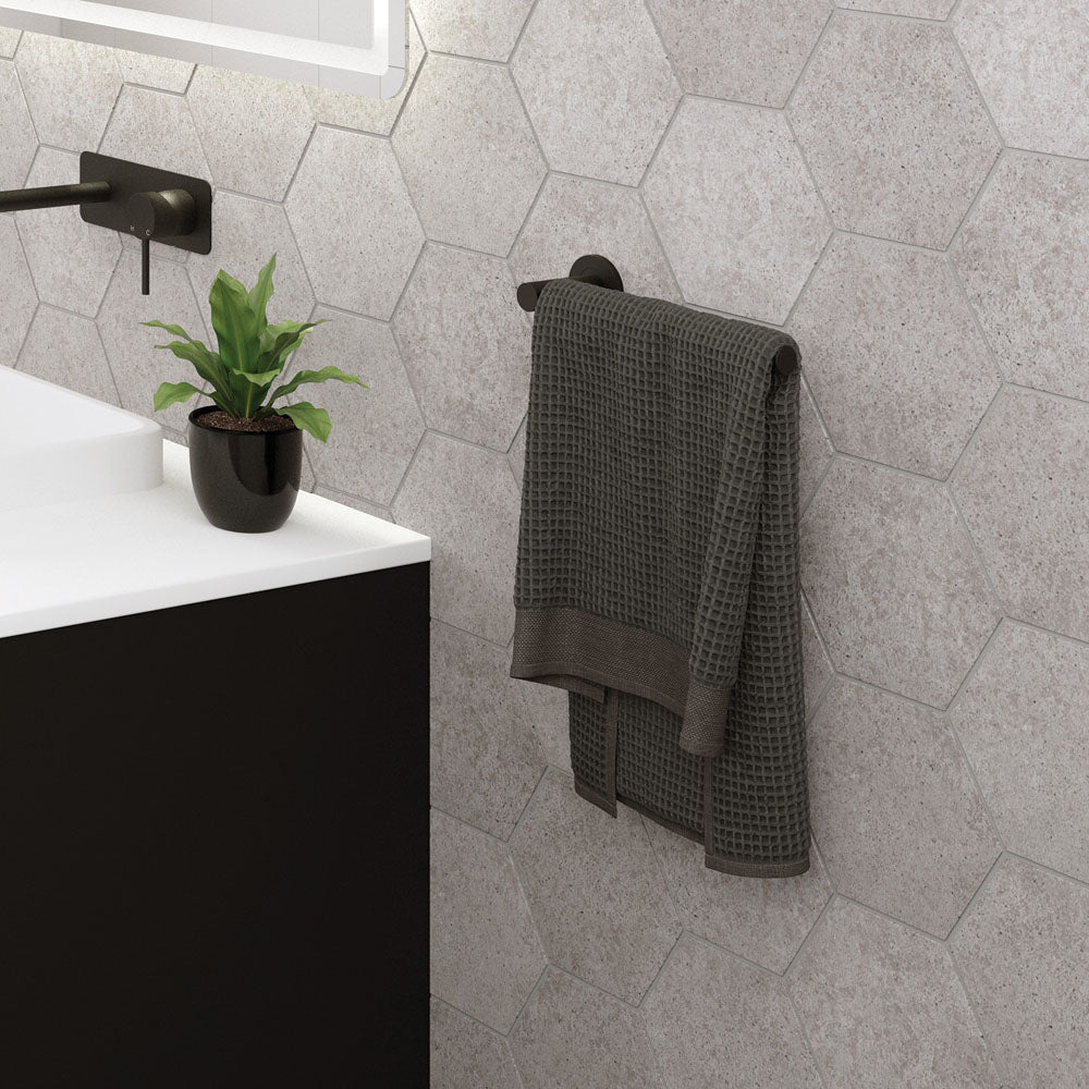 Kaya Hand Towel Rail / Toilet Roll Holder, Matte Black