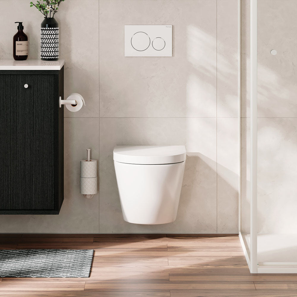 Kaya Hand Towel Rail / Toilet Roll Holder, Matte White