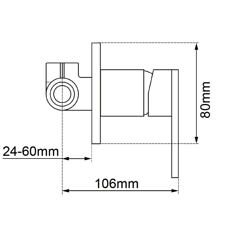 LUCID PIN - Brushed Brass Wall Mixer ( 80MM Cover Plate)