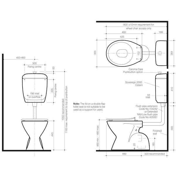 Caroma Cosmo Care Concealed Connector Pan - S Trap