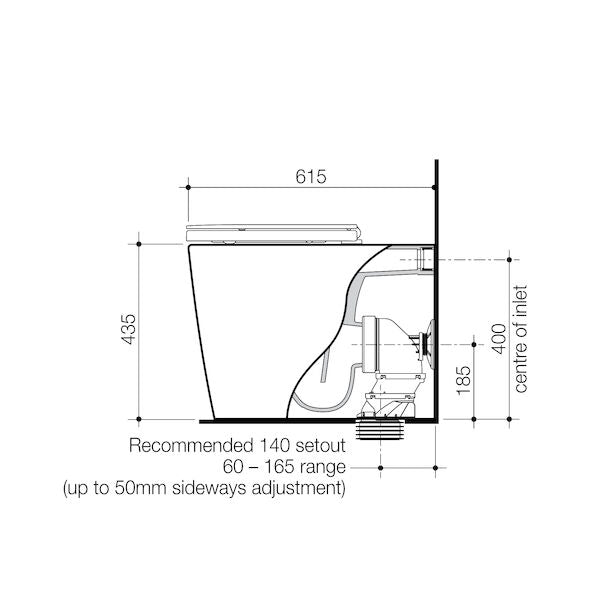 Caroma Liano Cleanflush® Easy Height Wall Faced Back Inlet Pan