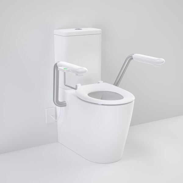 Caroma Care 660 Cleanflush WFCC Easy Height BE Suite with Nurse Call Armrests Right and Caravelle Single Flap Seat